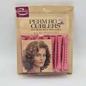 Vintage Goody 8 Large Perm Rod Curlers‎ New In Box #430 / 4 Pink Snap Lock Clasp